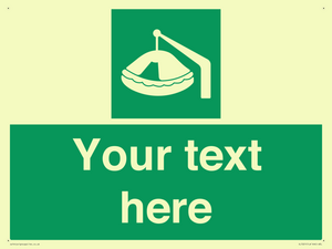 Custom sign Safe condition Davit-launched liferaft